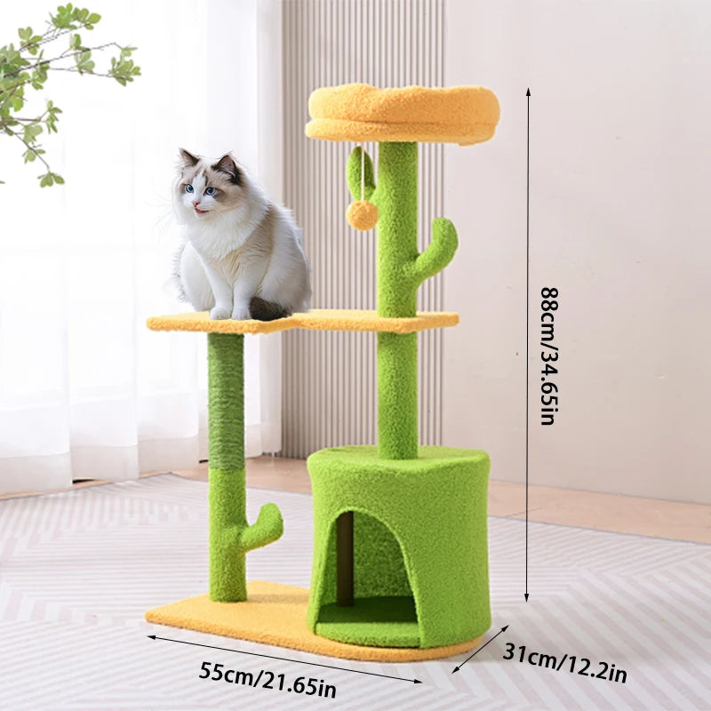 YXT 190cm Large Cat Tree Tower Home Furniture Cat Tower Pets Hammock Sisal Cat Scratching Post Climbing Frame Toy Spacious Perch
