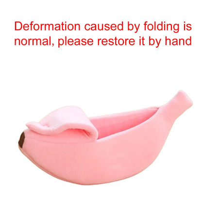 B Low-price clearance Pet Banana Bed for Dog Bed Creative Soft Small Bed Cat Nest Cozy For Dog Sofa Cute Pet Bedding Warm