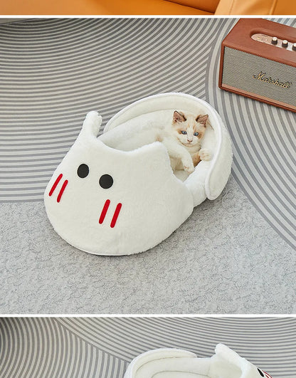 2025 New Semi-enclosed Cat Kennel Winter Warm Slippers Pet Kennel All-season Universal Breathable Non-slip Gray Dog Kennel