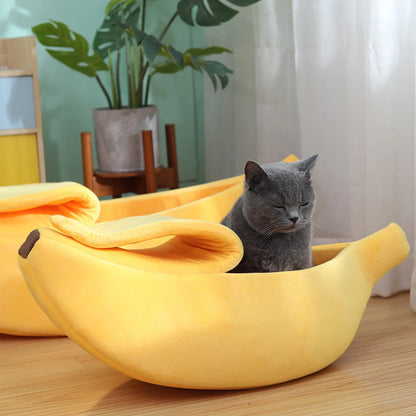 B Low-price clearance Pet Banana Bed for Dog Bed Creative Soft Small Bed Cat Nest Cozy For Dog Sofa Cute Pet Bedding Warm