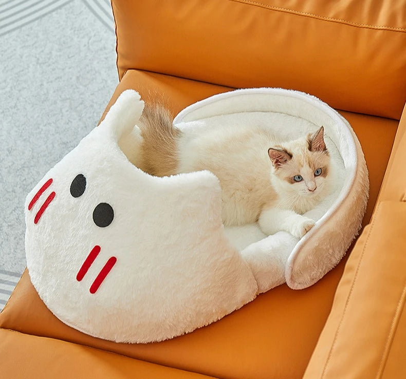 2025 New Semi-enclosed Cat Kennel Winter Warm Slippers Pet Kennel All-season Universal Breathable Non-slip Gray Dog Kennel