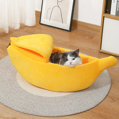 B Low-price clearance Pet Banana Bed for Dog Bed Creative Soft Small Bed Cat Nest Cozy For Dog Sofa Cute Pet Bedding Warm