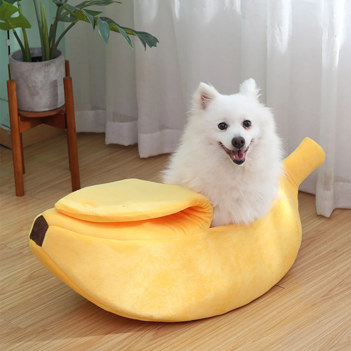 B Low-price clearance Pet Banana Bed for Dog Bed Creative Soft Small Bed Cat Nest Cozy For Dog Sofa Cute Pet Bedding Warm