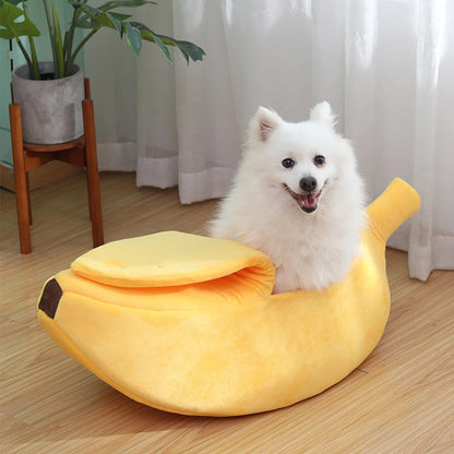 B Low-price clearance Pet Banana Bed for Dog Bed Creative Soft Small Bed Cat Nest Cozy For Dog Sofa Cute Pet Bedding Warm