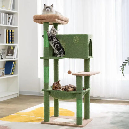 YXT 190cm Large Cat Tree Tower Home Furniture Cat Tower Pets Hammock Sisal Cat Scratching Post Climbing Frame Toy Spacious Perch
