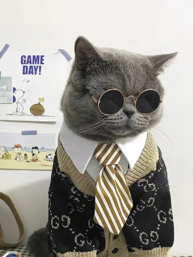 Cat Sunglasses Summer Outdoor Puppy UV Protection Sunglasses Dolls Sun Glasses Small Dog Cosplay Photo Props Cute Pet Sunglasses