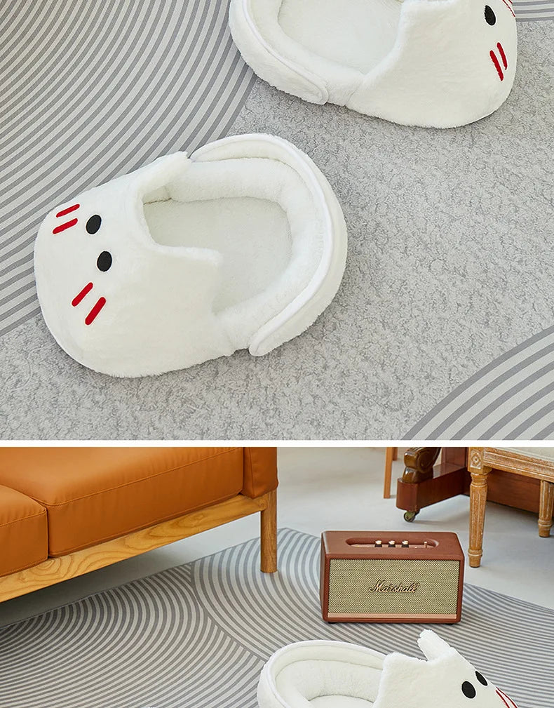 2025 New Semi-enclosed Cat Kennel Winter Warm Slippers Pet Kennel All-season Universal Breathable Non-slip Gray Dog Kennel